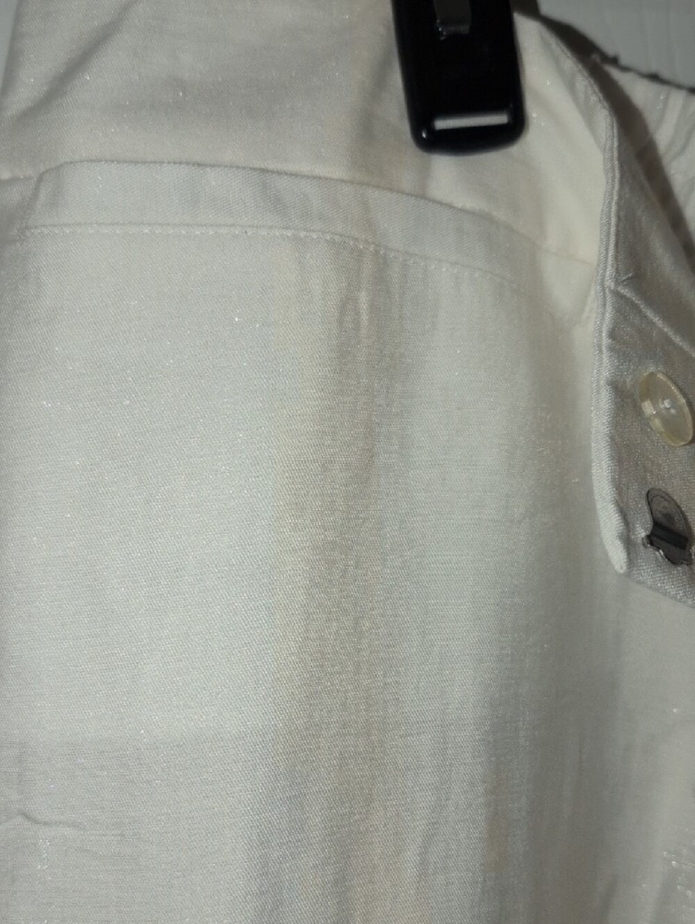 Chico's Travelers Collection White Elastic-Waist linen Pants - Picture 4 of 5